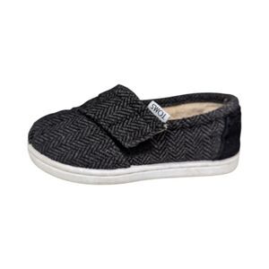 Toms Classic Alpargata Dark gray Black herringbone Loafer Sneaker Boys Size 7